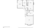 First floor floorplan of a home with an attached garage, kitchen, and living room at 7127 Riverside Dr, Atlanta, GA 30328