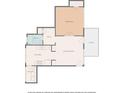 Detailed floor plan featuring one bedroom, one bathroom, living room, kitchen, and patio space at 1015 Piedmont Ne Ave # A2, Atlanta, GA 30309