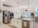 Modern kitchen with granite countertops, stainless steel appliances, and ample cabinet space at 142 Richmond Way, Villa Rica, GA 30180