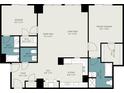 Floor plan featuring two bedrooms, kitchen, dining area, and living room layout at 195 14Th Ne St # 1908, Atlanta, GA 30309
