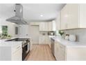Bright kitchen with white cabinets, quartz countertops, stainless steel appliances, and hardwood flooring at 1980 Oakdale Se Ct, Smyrna, GA 30082
