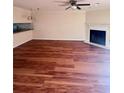 Spacious living room with fireplace and seamless flow to the modern kitchen at 4006 Bayside Cir, Atlanta, GA 30340
