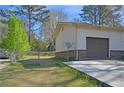 Backyard features a garage with exterior access, a shed and a fenced in area at 3016 Deshong Dr, Stone Mountain, GA 30087