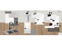 Bathroom layout featuring a sink, vanity, mirror, showerhead and door at 105 Priestwood Ln, Acworth, GA 30102