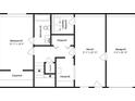 Floor plan displaying basement layout including bedroom, bathroom, den, garage, and laundry room at 2780 Creekwood Ln, Lawrenceville, GA 30044