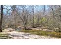 Creek running through the wooded backyard offers a serene natural setting at 416 Delane Dr, Dallas, GA 30157