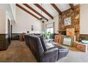 Expansive living room with stone fireplace and ample seating at 270 Oak Ridge Rd, Covington, GA 30016