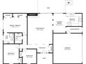 Floor plan exhibiting the layout of bedrooms, bathrooms, kitchen, and Gathering room at 5415 Orly Ter, Atlanta, GA 30349