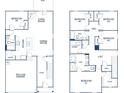 Detailed floor plan showcasing the layout of the home, including bedrooms, living spaces, and two-car garage at 12106 Conrad Cir, Hampton, GA 30228