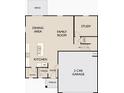 Layout of the house's first floor showing the dining area, Gathering room, kitchen, study, garage and foyer at 2399 Argento Cir, Dacula, GA 30019