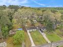 An aerial view of a property showcasing lush greenery and a serene neighborhood at 2999 San Juan Dr, Decatur, GA 30032