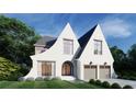 A unique two-story home with peaked roofs, large windows, a two-car garage, and beautifully maintained landscaping at 1872 Georgian Terrace, Brookhaven, GA 30341