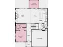 First floor plan featuring open layout with great room, dining area, kitchen, and bedroom 5 suite at 5270 Trescott Path, Cumming, GA 30028