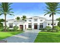 A large white home with a three car garage, large windows, and tropical landscaping at 0 Ebenezer Rd, Fayetteville, GA 30215