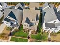 Aerial view of a meticulously maintained property boasting lush lawns and mature landscaping at 2172 Haventree Ct, Lawrenceville, GA 30043
