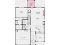 Open-concept first floor plan featuring primary suite, kitchen, dining, and flex rooms at 1763 Fawlocke Run, Loganville, GA 30052