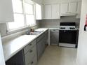Functional kitchen featuring white cabinets and modern appliances at 3695 Church St, Clarkston, GA 30021