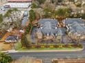 Overhead view of upscale townhomes surrounded by lush greenery and mature trees in a well-maintained neighborhood at 19 Lindley Nw Ave, Marietta, GA 30064