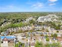 Stunning aerial view of a neighborhood with mature trees, pond, and easy highway access at 847 Edgeley Ln, Lawrenceville, GA 30044