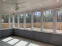 Relaxing screened porch with wooded views offering a versatile outdoor space for entertaining at 122 Airmont Dr, Sharpsburg, GA 30277