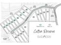 Cotton Reserve community map showing lot locations, open spaces, and street names at 00 Daxton Dr (Lot 74), Canton, GA 30115