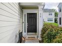 Close-up of a welcoming front door with sidelight and charming 