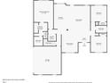 Layout of the home featuring primary bedroom, kitchen, living room, and garage at 4820 Camden Sw Dr, Conyers, GA 30094