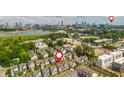Aerial view showcasing the neighborhood with the Atlanta skyline in the background, ideal location at 1329 Booth Ave, Atlanta, GA 30318