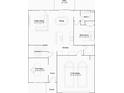 Detailed first floor blueprint showcasing the layout, including the kitchen, living spaces, and garage at 236 Paisley Way, Locust Grove, GA 30248
