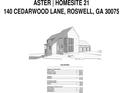 Architectural rendering of exterior elevation featuring a modern design, light color, and natural lighting at 140 Cedarwood Ln, Roswell, GA 30075