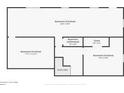 Detailed basement floor plan with finished and unfinished areas and stairs at 3773 Sarahs Ln, Tucker, GA 30084