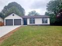 Charming home with well-maintained lawn, blue door, and gray two-car garage at 2831 Skye Ter, Duluth, GA 30096
