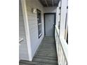 Apartment front door and small outdoor porch area with safety light at 3518 Shepherds Path, Decatur, GA 30034