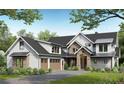 Charming two-story home features a stone facade, white siding, and a well-manicured front lawn at 146 Sherwood Ln, Canton, GA 30115