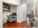 Cozy office nook featuring floating shelves and hardwood floors at 10 Perimeter Summit Ne Blvd # 2110, Brookhaven, GA 30319