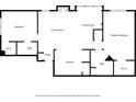 Functional floor plan layout showing bedrooms, living area, and kitchen at 4307 Orchard Park Ct # A, Stone Mountain, GA 30083