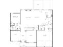 Layout of a home's first floor showing a kitchen, living spaces, and a two-car garage at 3265 Lions Ruby Ln, Atlanta, GA 30349