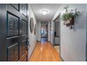 Foyer featuring hardwood floors, modern lighting, and decor at 1337 Frontier Trl, Sugar Hill, GA 30518
