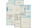 Detailed floor plan showcasing the layout of the first floor, including the kitchen, dining, and garage at 307 Rockledge Sw Bnd, Powder Springs, GA 30127
