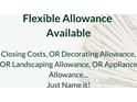 Text graphic highlighting flexible allowances such as Closing Costs, Decorating, and Landscaping at 31 Vine Creek Ln, Acworth, GA 30101