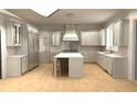 A spacious kitchen with a large center island, stainless steel appliances and light gray cabinetry at 1445 West Wesley Ne Rd, Atlanta, GA 30327