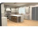 A spacious kitchen with a large center island, stainless steel appliances and light gray cabinetry at 1445 West Wesley Ne Rd, Atlanta, GA 30327