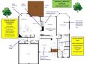 Detailed first floor plan featuring a gourmet kitchen, spa-like bath, and hardwood floors at 135 Ardsley Run, Canton, GA 30115