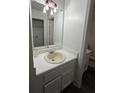 Bathroom with vanity, sink, and framed mirror at 4485 Golf Vista Cir, Decatur, GA 30035