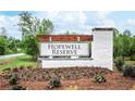 Entrance sign to Hopewell Reserve with a brick base, lush flower beds, and foliage at 4725 Montane St, Cumming, GA 30028
