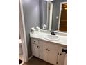 Clean bathroom featuring a vanity with a sink, ample counter space, and a large mirror at 2533 Whispering Pines Dr, Grayson, GA 30017