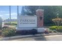 A sign welcomes residents and visitors to Parkside at Eagle's Landing community at 209 Southerness Ct, Stockbridge, GA 30281