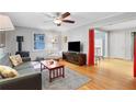 Cozy living room with hardwood floors, ceiling fan, and natural light at 108 Glenn St, Decatur, GA 30030
