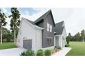 Stylish two-story home featuring a side garage, neat landscaping, and contrasting exterior colors at 6565 Rhett Run, Cumming, GA 30028