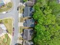 Aerial view of houses with mature trees and landscaped lawns creating a serene environment at 610 Durham Ridge Nw Dr, Lilburn, GA 30047